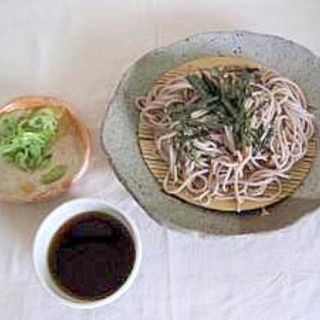 レンジでざる蕎麦